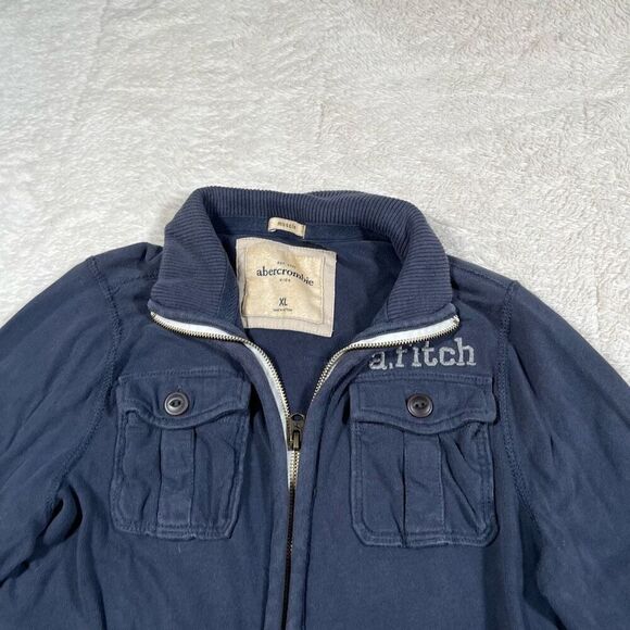 Vintage Y2K Abercrombie & Fitch Muscle Zip Up Sweatshirt - Picture 2 of 5